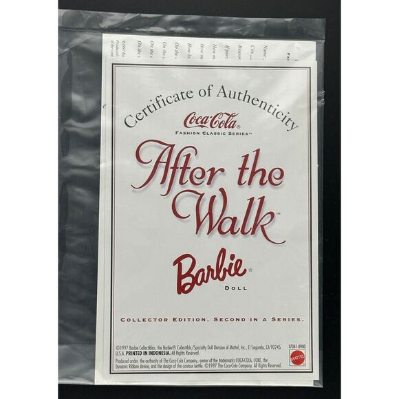 1997 Barbie Doll Mattel Coca-Cola After The Walk Fashion classic series NRFB - Picture 6 of 9